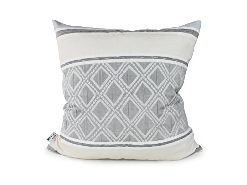 Kissenhülle Mauro – Markenqualität von Trend-Collection – Wohndekoration im Ethno-Design erhältlich in 8 modernen Farbkombinationen – 46 x 46 cm, grau-natur - 3