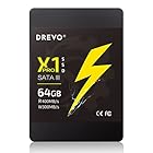 DREVO X1 Pro 64GB SSD, SATA3 MLC Disco a Stato Solido, Lettura 400MB/s,  Scrittura 300MB/s, 2.5 pollici