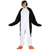 Kostüm Pinguin Overall für Damen Herren Fasching Karneval Eiszeit Pinguinkostüm