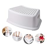 FOONEE Marchepied antidérapant en plastique pour enfants, petit tabouret pour enfant, banc de rangement antidérapant, parfait pour les toilettes de tout-petits, salle de bain, pour brosser les dents