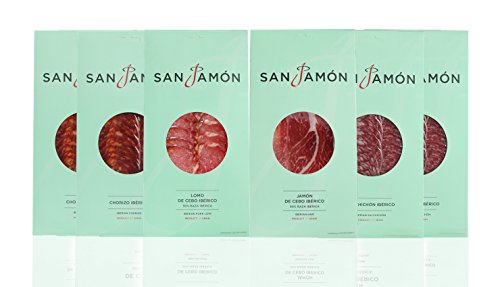 San Jamon Lote Chorizo, Salchichón, Lomo y Jamón Ibéricos Loncheados