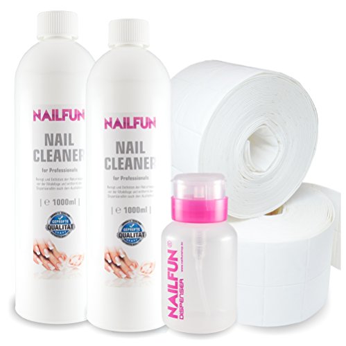 Nail Cleaner 2 Liter = 2000ml + 1000 Zelletten (2 Rollen) + 1 Pumpflasche / Dispenser 150 ml
