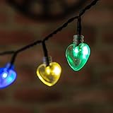 Festive Lights Guirlande Solaire 100 LED Cœur 10 Mètres (Multicolore)