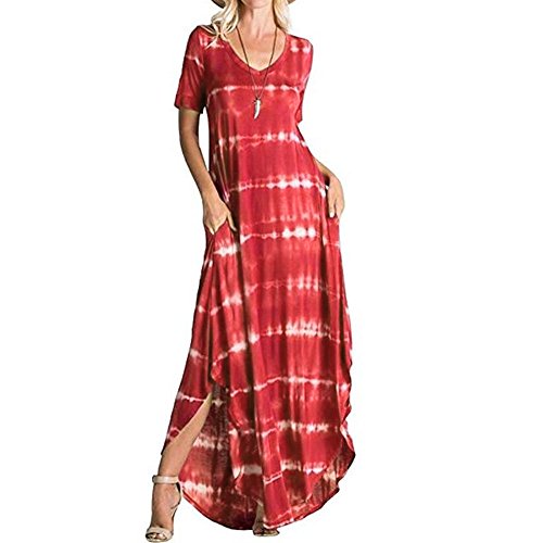 Kinlene Vestidos Largos, Vestidos Mujer Verano 2018 Vintage Mujer Rayado Bohemia Vestido,Casual Playa Falda