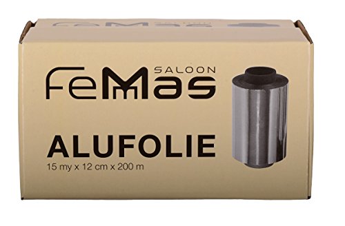 Femmas Professional Strähnenfolie, Strähnchenfolie 200 m 12 cm 15 my mit Abrisskante | Reißfeste Alufolie, Haarfolie für Strähnen