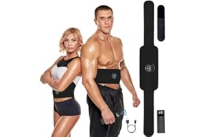 Yonars EMS Trainingsgerät, EMS Bauchmuskeltrainer mit 6 Modi & 18 Intensitäten, USB-Wiederaufladbarer Tragbarer Elektrostimulatoren Bauchtrainer Elektrisch für Bauch Arm Bein, für Bauch, Arm