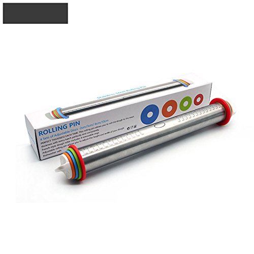 Preisvergleich Produktbild Tofree Teigroller, Küchenbedarf, Einstellbarer Edelstahlstift, Mehldickenstab