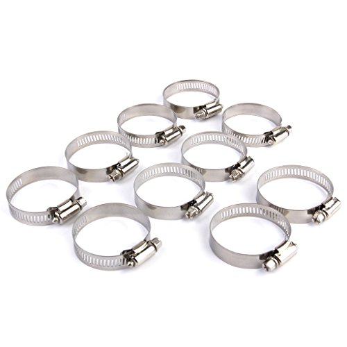 10pcs Einstellbar Kraftstoff Benzin Rohr Schlauchschellen Aus Rostfreiem Federklemme 27 51mm - 5