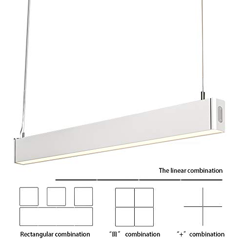 KJLARS Pendelleuchte LED Büroleuchte Deckenleuchte Pendellampe Büro Hängelampe, höhenverstellbar Pendellänge maximum 150 cm, 1200*30*80mm 36W 4000K für hängeleuchte esstisch Arbeitszimmer Wohnzimmer