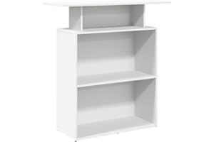 vidaXL Banco Reception Bianco 100x40x104 cm in Legno Multistrato, Reception, Reception Ufficio, banco Cassa, Reception Salone, banco Bar Reception