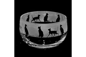 ANIMO GLASS Siamese Cat Small Crystal Bowl