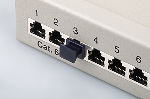 Goobay 50527 Staubschutz für RJ45 Buchse Blindstopfen für ISDN Netzwerkdosen Patchpanel, 10 Stück schwarz - 2