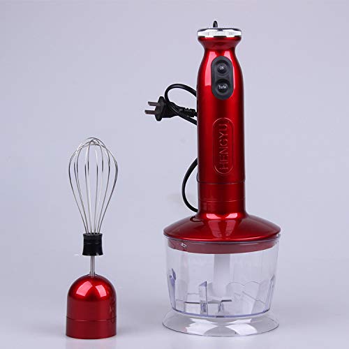 Preisvergleich Produktbild Cpippo Babynahrungszubereiter,Elektrischer Stabmixer,Küchenmaschine Multifunktional,Kitchen Aid Mini Food Processor,304 Edelstahl,500ML,500W, 37 * 16cm,rot