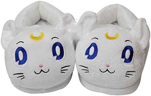 Caleen6 Cute Sailor Venus White Cat Artemis Plush Indoor Bedroom Winter Warm Slipper Birthday Gift