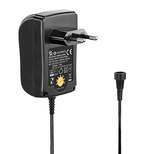 conecto Universal Stecker Netzteil (3V – 12V Drehschalter, energiesparend und umweltfreundlich für eine stabilisierte Stromversorgung von Elektrokleingeräten) mit 9 Adaptern inkl. USB, max. 1500mA, schwarz - 3