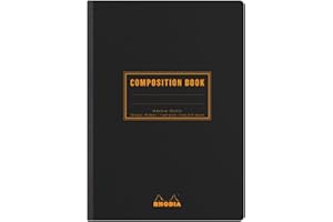 RHODIA 119219C - taccuino mOrobido DOroso Telato Composition Book Black - A5 14,8X21cm - a righe - 160 pag. - Carta Clairefontaine Bianca 80 g/m - Classic