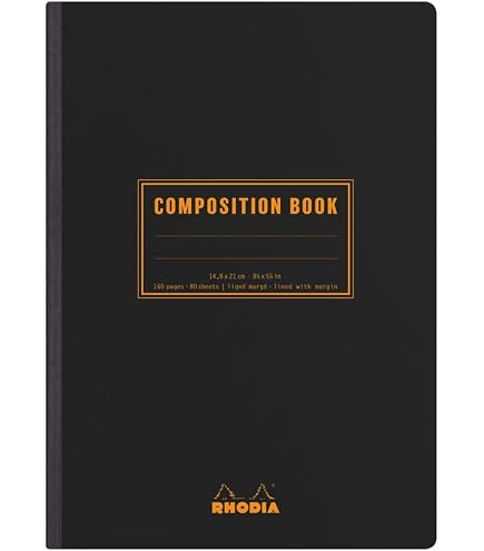 Rhodia 10-pack Geniete Notitieboeken – A5, Kleine Ruitjes 5x5, 96 Pagina’s, 80 G/m² – Oranje, Waterafstotend Karton – Gemaakt In Frankrijk
