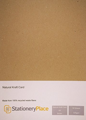 Stationery Place Natural Kraft Card - A4 - 225gsm (50)