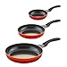 Produktbild 3er Set culinario Bratpfannen, Ø 20, 24 und 28 cm, rot, antihaft und induktionsgeeignet