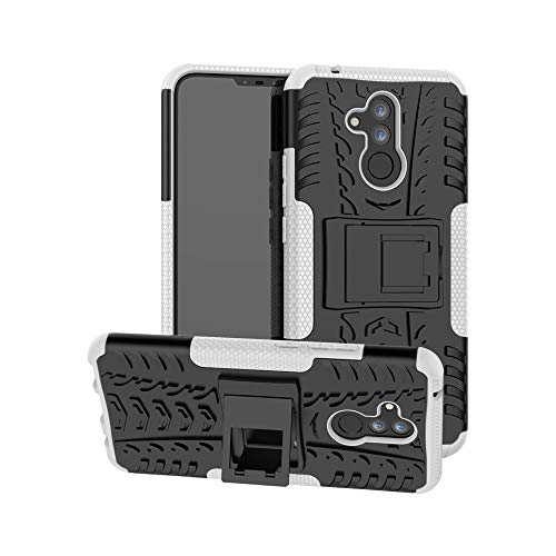 Preisvergleich Produktbild GOZAR Huawei Mate 20 Lite Hülle, Schutzhülle Stoßfest Doppelte Schutzschicht Fallschutz Härte Robuste Case mit Ständer Handyhülle für Huawei Mate 20 Lite - Blanca