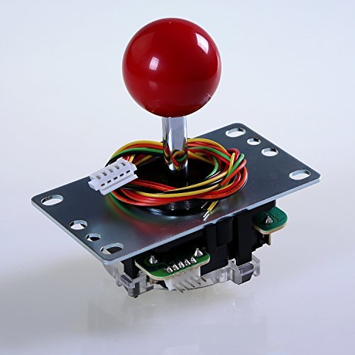 Sanwa JLF-TP-8YT-SK OEM Red Ball Top Handle Arcade Joystick 4 & 8 Way Adjustable (Mad Catz SF4 Tournament Joystick Compatible) by Sanwa