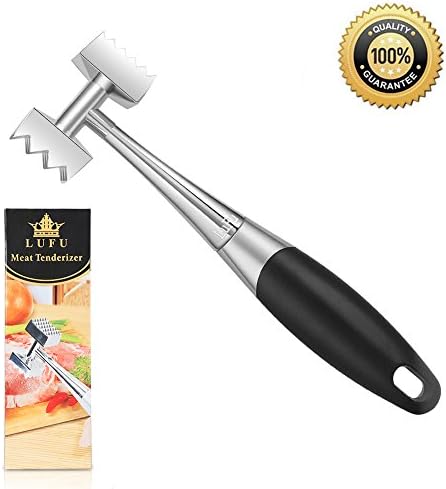 LUFU tender meat mallet is a kind of professional heavy mallet used in the kitchen. It has dual-use mallet body made up of zinc alloy, The handle is made up of silica gel which is anti-skidding.