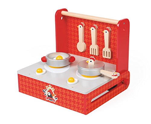 Preisvergleich Produktbild Janod J06547 - Küche Cocotte Klappbar (Inkl. 7 teile Zubehör)