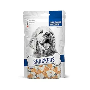 Snackers Spiral Chicken Bone Cookie Dry Dog Treat ? 70 gm