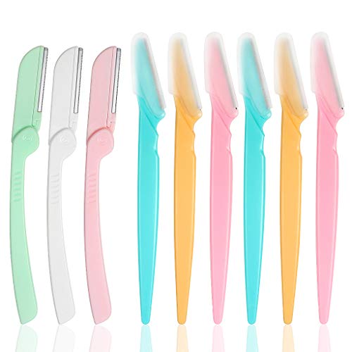 9 Packs Eyebrow Razors Eyebrow Trimmer Facial Hair Remover for Women and Men -6 Unfoldable Eyebrow Shapers and 3 Foldable Eyebrow Shavers