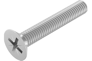 SECCARO Viti a testa svasata M5 x 30 mm, in acciaio inox V2A VA A2, DIN 965, Phillips PZ, filettatura completa, 20 pezzi