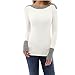 Produktbild LMMVP_Damen Langarmshirts Bluse Langarmshirt Tunika Damen Pullover Langarm Hemd T-Shirt Pullover Lang Sleeve Tops Langshirt Locker Lose Sweatshirt Bluse Tunika Strick Oberteile LMMVP (Weiß, XL)