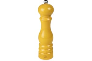 PEUGEOT - Paris u'Select Salt Mill 22 cm - ParisRama Collection - 6 Pre-Defined Grinding Settings - PEFC Certified Wood - Made in France - Saffron Yellow Lacquered Colour