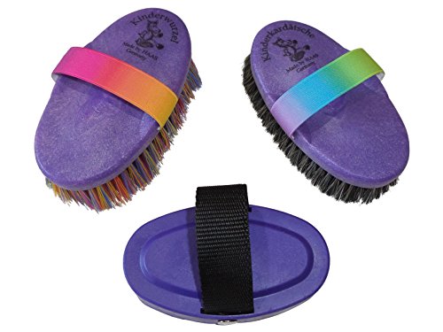 Preisvergleich Produktbild Haas Kinder 3er Set lila Rosshaarkardätsche+ melierte Wurzelbürste+ Softstriegel