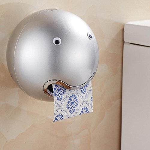 Preisvergleich Produktbild DOLDOA Kreative Emoji Toilettenpapierhalter Wasserdichte WC-Rollenhalter Klopapierhalter (18,5 x 18,5 cm / 7,28 "x 7,28", Silber - Toilettenpapierhalter)