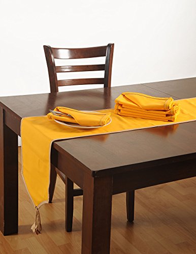 Yellow Table Linens Set with 4 Dinner Napkins And Table Runner - Cotton Duck Fabric - Machine Washable RS.1118 (51.00% Off) - Amazon