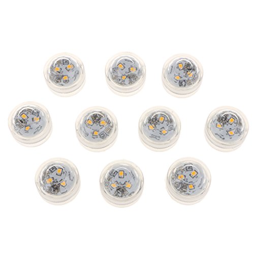 Preisvergleich Produktbild Baoblaze 10pcs LED Unterwasserlicht Unterwasserbeleuchtung Teichbeleuchtung Unterwasserleuchte, Warmweiß / Blau / Lila / RGB - Warmweiß