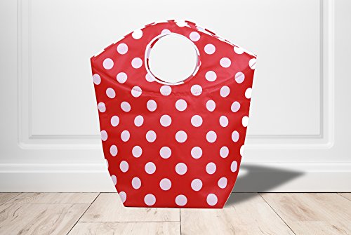 Polka Dots Rot Wäschekorb Wäschesammler Robust Kinderfreundlich 40L - 5