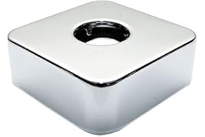 PLUMBING4HOME Acciaio Cromato 3/4" Collare Forma Quadrata Copertina Rosone 25mm Altezza, Argento