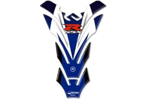 ‎LABELBIKE labelbike - 3D Aufkleber Motorrad Tankpad Schutz und Dekoration aus Harz kompatibel mit Suzuki GSX-R Farbe Blau Weiß Schwarz