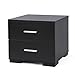 Songmics Nachttisch Nachtschrank Kommode Ablagetisch mit 2 Schubladen MDF 40 x 35 x 40 cm schwarz LBC35B