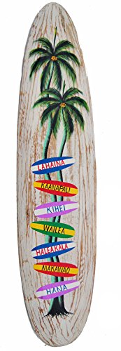 Surfboard Wegweiser 100cm Dekoration zum Aufhängen Surfbrett Hawaii Inseln
