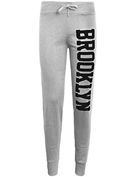 Da donna da donna Love Geek Brooklyn stampa pantaloni pantaloni tuta da jogging pantaloni