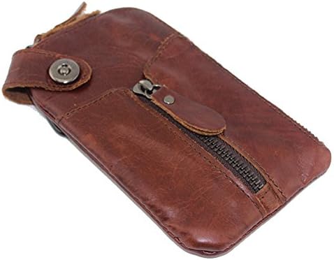 Modelshow Men's Genuine Leather Car Key Cases Car Remote Control Package Bag (brown)