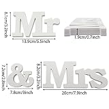 EQLEF® 1 Set Mr & Mrs Holzbuchstaben für Hochzeit Dekoration Sign Top Table Geschenk-Dekor - 3
