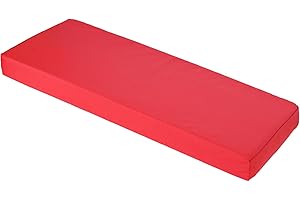 Brillars Outdoor Garden Bench Cushion 2 Seater for Patio Furniture, Water Resistant Heavy Duty Soft Replacement Cushions Seat Pad Sofa Pillow (Red, 118x40x5cm / 47x16x2)