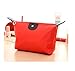 Domire Women Dumpling Shape Nylon Waterproof Zipper Cosmetic Makeup Bag Handbag ,Red