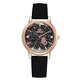 IG Invictus Luxus Temperament Lady Irregular Spiegel Leder Belt Analog Quartz Uhr RINNAGY Ms. Irregular Mirror Belt Watch Analoge Uhr Frau Spiegel unregelmäßigen Uhr Armbanduhr Schwarz