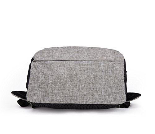 Maod Leinwand Freizeit Schulrucksack Jungen Rucksack schule daypack Laptoprucks  cke 15 Zoll Schultasche laptop backpack  Grau 