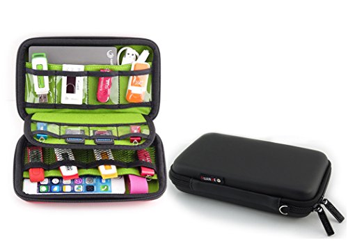 Preisvergleich Produktbild MystiTL Tragbare Festplatte Kabel und sonstiges Zubehör für Electronisches Zubehöre Organizer Case Tasche Psp Spiel Taschen Tragetasche Wasserdicht für USB Drive Shuttel, Schwarz