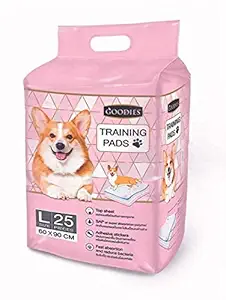 Goodies Training Pads for Dogs Super Absorbent 60x90cm (L, 25pcs), pink